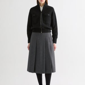 울 혼방 플리츠 벨티드 스커트_SWWSKO42040