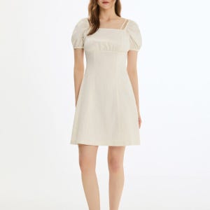 셔링 스퀘어넥 미니 원피스_AWWOPP21140