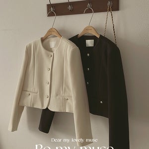 [MADE][하객룩]필무어 클래식 노카라 트위드 자켓