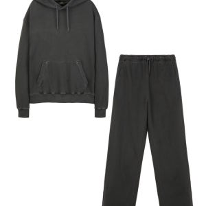 [일 꼬르소 세트] [SET] 워시드 에센셜 후드 셋업 차콜 그레이 0RTS5F202CG