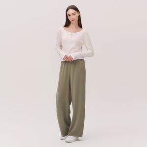 [위뜨] 세미와이드핏 밴딩팬츠 (2 Colors)