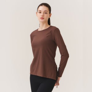 [위뜨] 콜라겐모달 언발 리본슬릿 긴팔티 (3 Colors)
