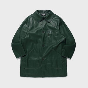[나이스고스트클럽] PU LEATHER WORK CAR COAT_GREEN(NG2FFUB840A)