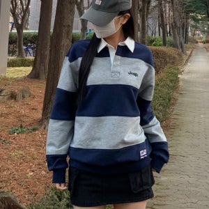 [지프] 레트로 마운틴 1941 스트라이프 카라 맨투맨 (JR5TSU825NA) JR5TSU825NA