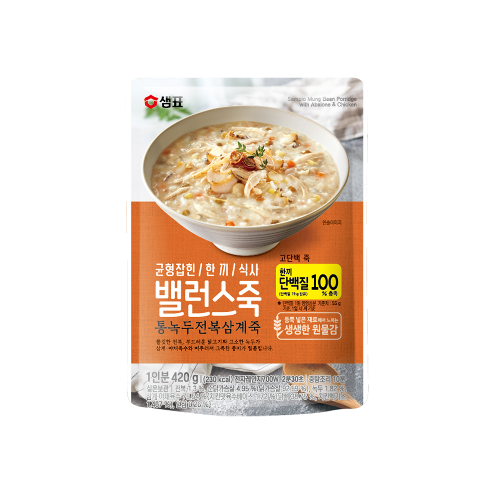 샘표 밸런스죽 동녹두전복삼계죽 제품 이미지