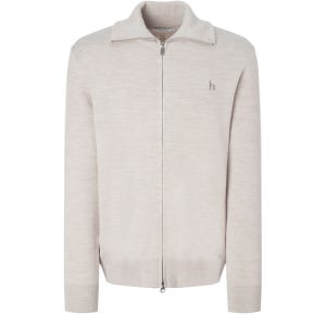 [헤지스 남성] [시즌오프]베이지 울혼방 하이넥 집업 가디건 HZSW5D321I1