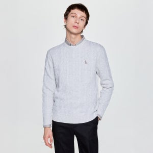 [롯데백화점] 헤지스 남성 캐시혼방 케이블 크루넥 니트 HZSW5D402G1 LE1220142004