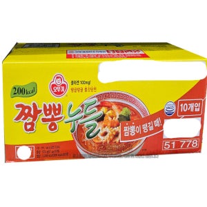 오뚜기 짬뽕누들 57g x 10입 봉지라면