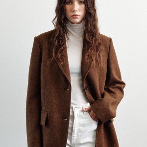 [르] wool over-fit blazer (brown)