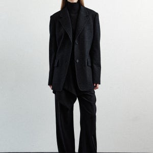 [르] wool over-fit blazer (black)