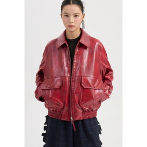 [럭키슈에뜨][LUCKY CHOUETTE]Fake Leather Collar Jumper (red)(LFUAW25250REX)