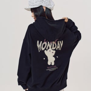 [엘엠알] 샹뇽이 레터링 그래픽 후드 BLACK BQQHDZF314BL