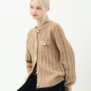 [유닛] 캐시미어 블렌드 트위드 애스터 가디건 (UFKKCA45JN-L/BROWN) UFKKCA45JN-42