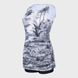 [레노마수영복] 여성 야자수 셔링 커버업 2.5부 아쿠아수영복 블랙 RN-LF2F553-BK