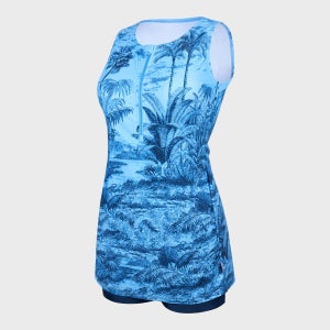 [레노마수영복] 여성 야자수 셔링 커버업 2.5부 아쿠아수영복 네이비 RN-LF2F553-NV