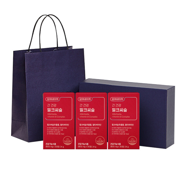 <b>모어네이처</b> 선물세트 <b>모어네이처 간 건강</b> <b>밀크씨슬</b> 3박스 (선물박스+쇼핑백)