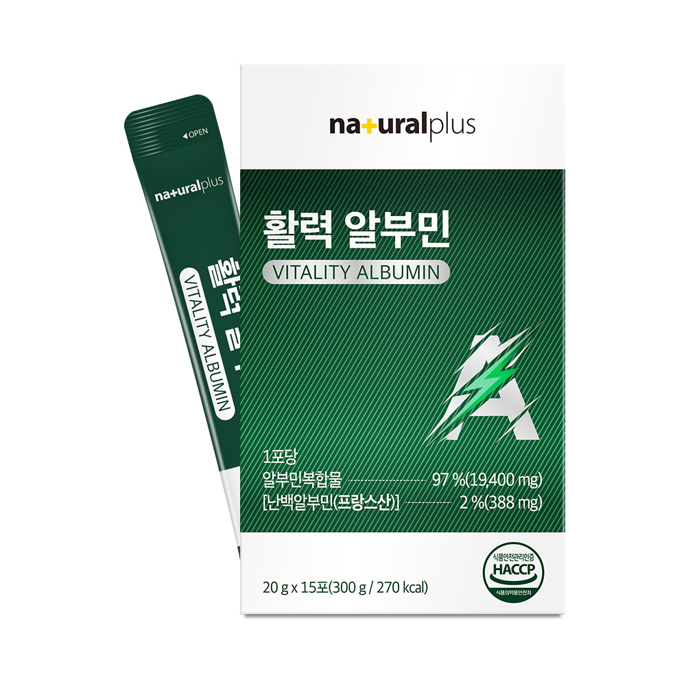 <b>내츄럴플러스 활력</b> 알부민 20g x 15포, 4개