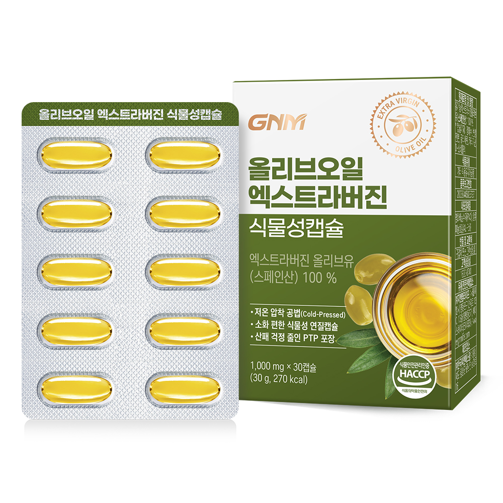 <b>GNM</b>자연의품격 올리브오일 엑스트라버진 식물성캡슐 1000mg x 30캡슐, 5개