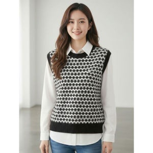 [리블리크] 이글 패턴 니트 베스트_RB3VE009