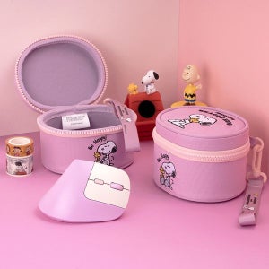 [로이체] 스누피 무선 버티컬 마우스 세트(+파우치)