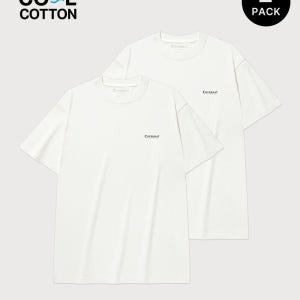 커버낫 [2PACK] 쿨 코튼 티셔츠 White+White