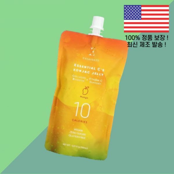 에브리데이즈 <b>에센셜</b> 씨 <b>곤약 젤리</b> 구미 망고 5.07온스 150ml Everydaze Essential <b>Cs</b> Konjac Jelly Mango