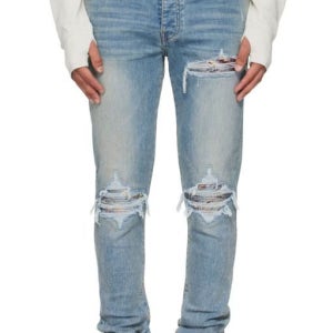 아미리 블루 크레인 MX1 디스트레스 데님 진 25 FW 252886M186052