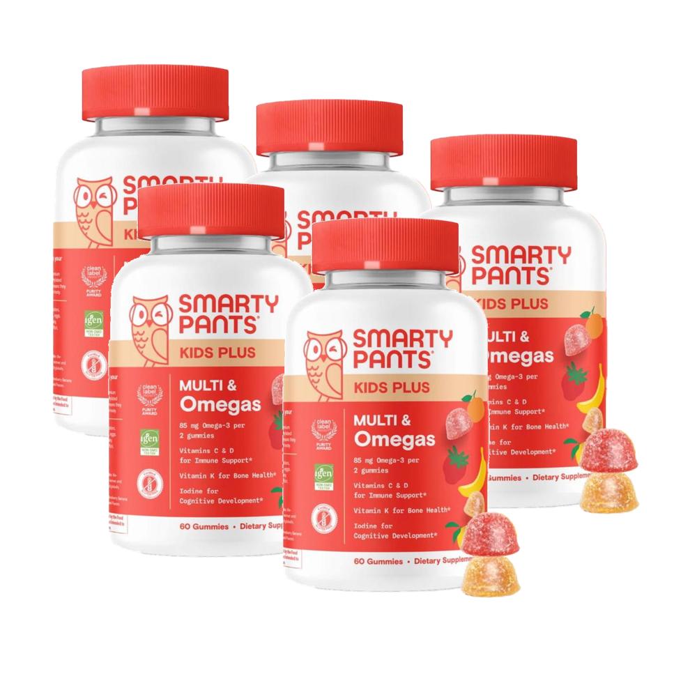 <b>스마티팬츠</b> 키즈 플러스 멀티 앤 오메가3 멀티비타민 구미 젤리 <b>SmartyPants</b> Kids Plus Multvitamin &amp; Omega 3  5개  60정