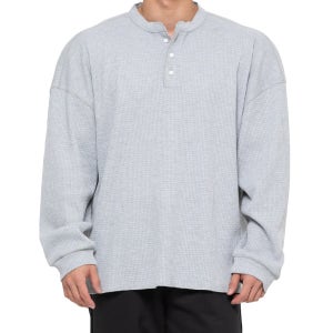 아던트, 헤비 와플 헨리넥 오버핏 긴팔(멜란지)