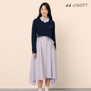 JJ지고트 (JJ지고트) 자수 니트 레이어 셔츠 원피스 GPAP0OP121