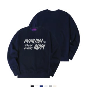 [뉴해빗] N/H EVERYDAY HAPPY 오버핏 기모 맨투맨 (SOM4-4NH1282) m1037_1386218