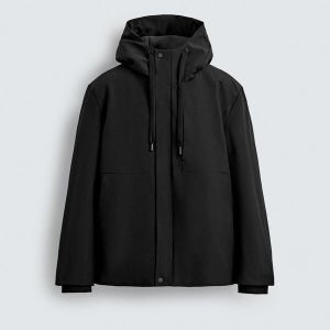 자라 테크니컬 방수 패딩 후드 집업 재킷 4695/500 BLACK_P0184695500BLACK