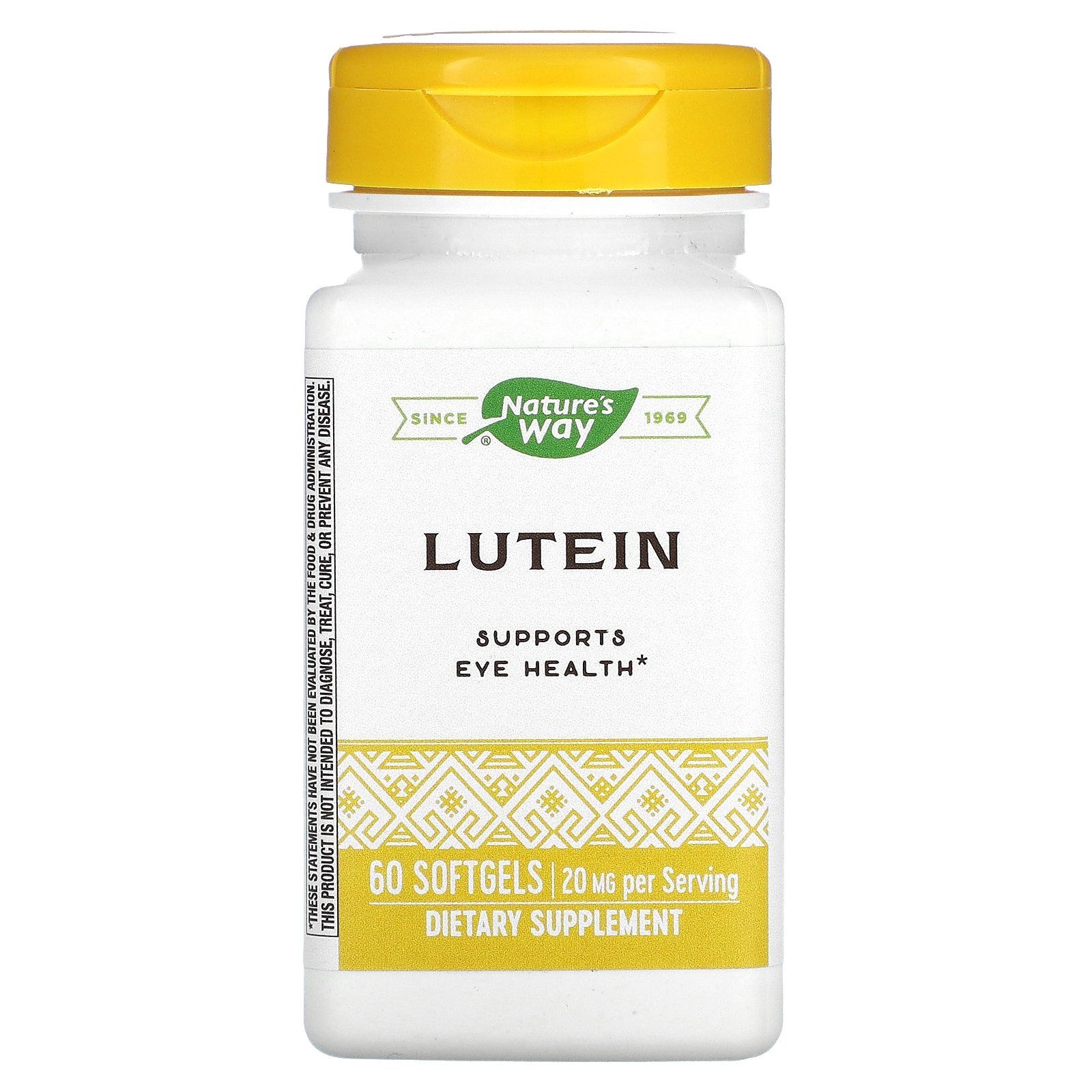 <b>네이쳐스웨이</b> <b>Nature’s Way</b>, Lutein, 20 mg, 60 Softgels