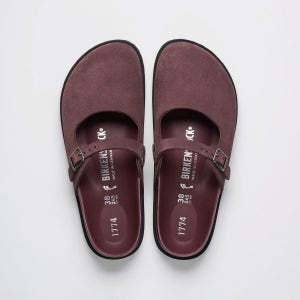 1774 마리아 스웨이드 스웨이드 가죽 딥 버건디