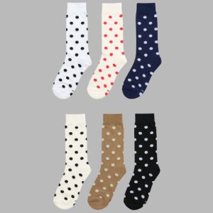 [일오공칠] [3PACK] 1507 유니섹스 미들 도트 베이직 삭스 - 컬러선택형 T17Z010