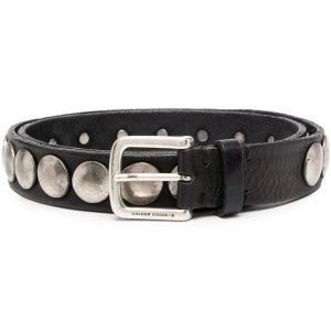 골든구스 TRINIDAD WASHED 블랙 레더 벨트 GMA00161A00013790100 1 25FW STUDS 132542211