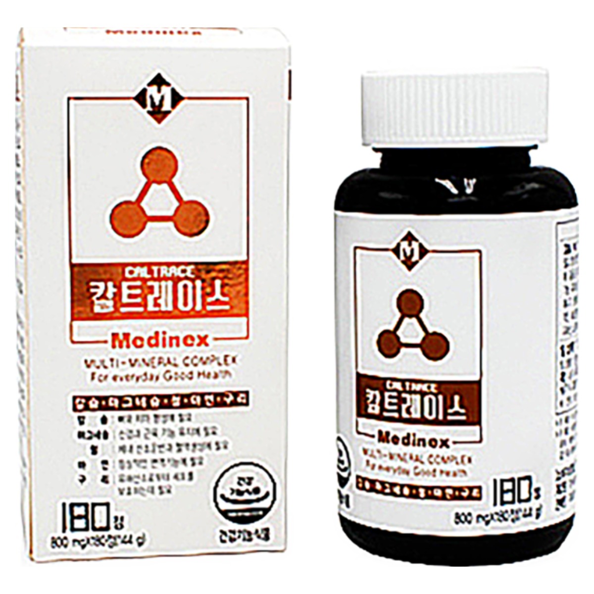 메디넥스 칼<b>트레이스</b> <b>180정</b> 2개 멀티 미네랄 영양제 칼슘 마그네슘 푸마르산제일철 산화아연 구리