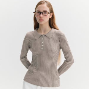 마리끌레르 카라 골지 롱슬리브 니트(MAFCKN13MBE)