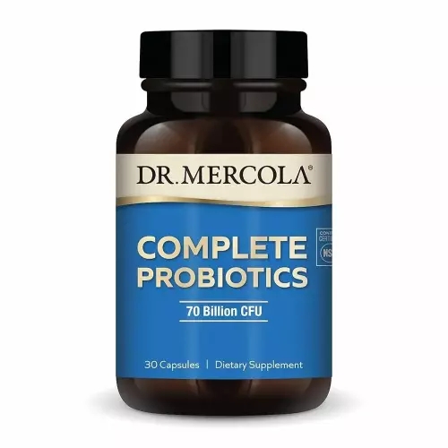 <b>Dr. Mercola</b> Complete Probiotics - 700억 CFU - , 소화 및 장 건강 지원 - 10가지 균주 특징 - 선반 <b>안정</b>