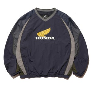 [혼다 모터사이클 어패럴] Vintage Logo Speed Track nylon Long Sleeve Khaki HFF1LS302AKH
