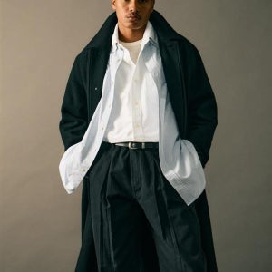 [히스 헤지스] [HIS]블랙 울 캐시미어 오버코트 HZCO5F803BK