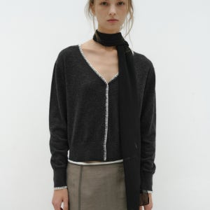 [로우타이드] HAND STITCH CARDIGAN [CHARCOAL] LK3C2MCD81CHC