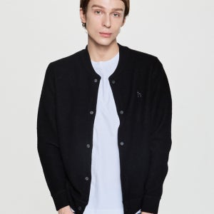 [헤지스 남성] [시즌오프]블랙 울 부클 스타디움 가디건 HZSW5D333BK