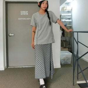 치팅오이스터 Cutaway Slit Skirt (Grey)