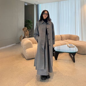 [샌드베이지] [효민PICK]울 헤리티지 싱글 맥시 코트