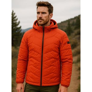 [마운티아]  남성 무빙 방풍 덕다운 중경량패딩 점퍼 레드 1MQJDW1003