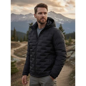 [마운티아]  남성 벡스 덕다운 중경량패딩 점퍼 블랙 1MQJDW1005