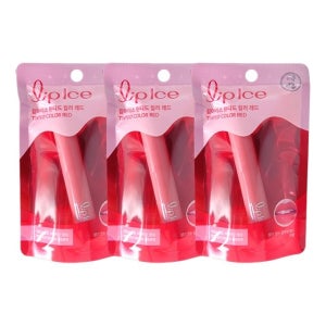 멘소래담 립아이스 틴티드 컬러 레드 2g x 3개 보습 컬러립밤 (장미빛 레드)