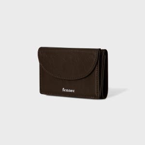 [페넥] CRINKLE HALFMOON MINI WALLET - ESPRESSO