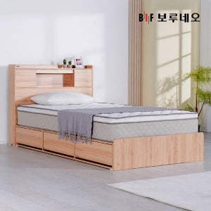 [BIF 보루네오퍼니처] 보루네오 제니아 국내생산 100% 루미 LED 통서랍 수납침대 프레임 SS Q_01